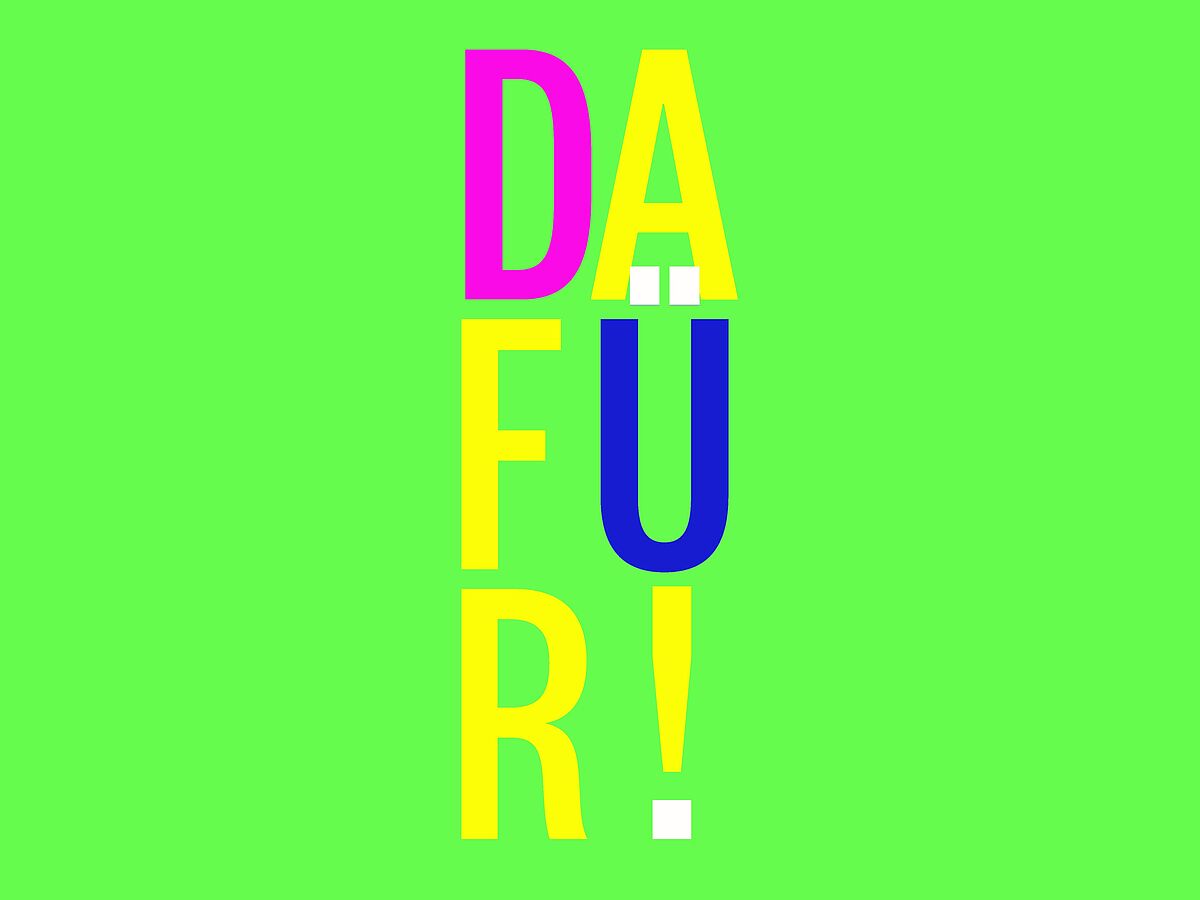 Logo der Aktion "Dafür". Das Wort steht auf grünem Hintergrund.